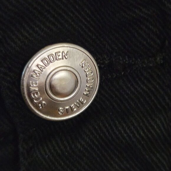 Steve Madden Sirena Black Denim Paperbag Waist Jeans Size M - Picture 7 of 9